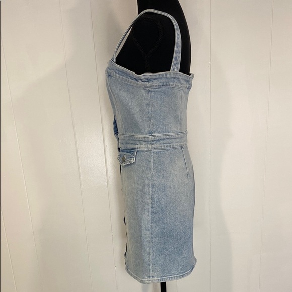 GRLFRND Revolve Petra Denim Mini Dress Hold Tight Button Front Small - Picture 9 of 15